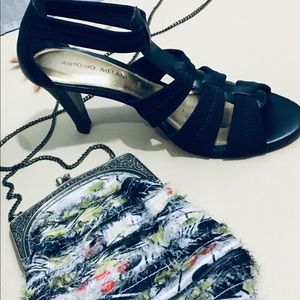 Antonio Melani Strappy Open Toe Slingback Heels Size 8